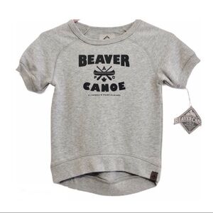 NWT Beaver Canoe Kids Grey Short-Sleeve Sweatshirt